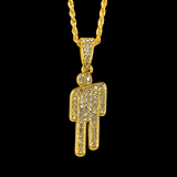 Pirate Billie "Blohsh" Rhinestone Necklace & Custom Chain - Gold