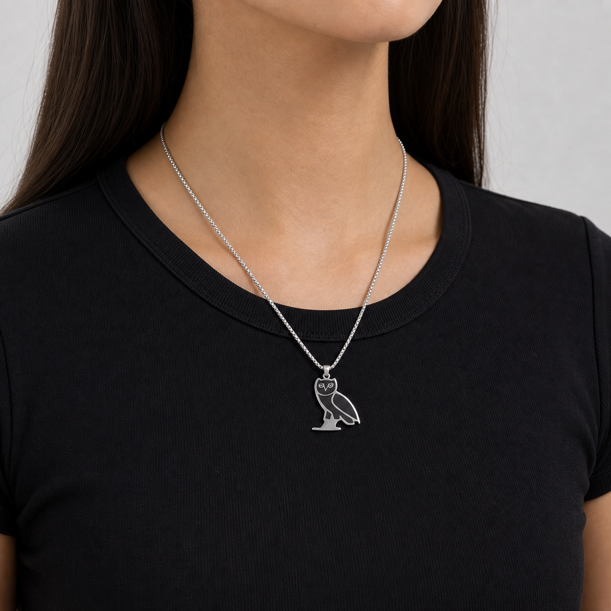 Champagne Papi OVO Owl Pendant & Custom Chain