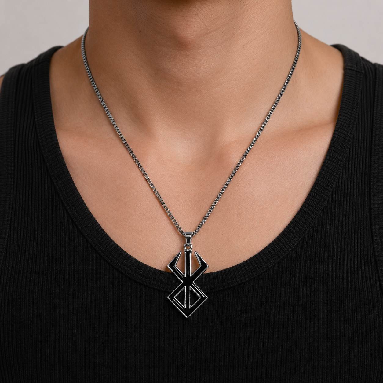 Brand of Sacrifice Berserk Inspired Necklace Dark Fantasy Pendant & Custom Chain (Black)