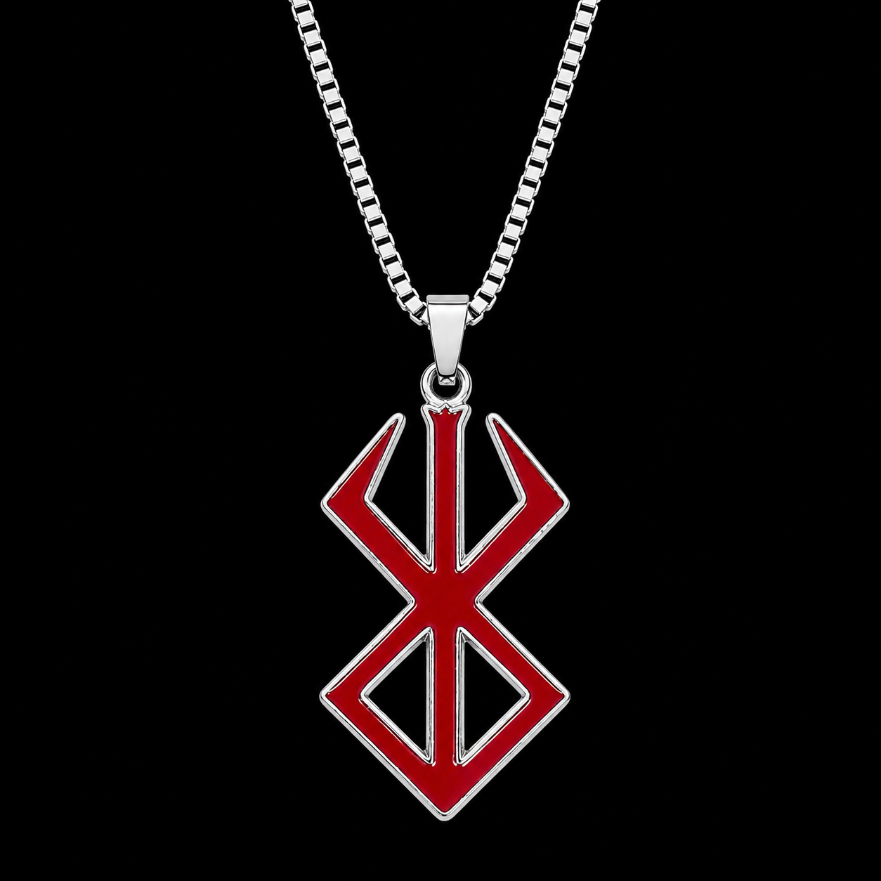 Brand of Sacrifice Berserk Inspired Necklace Dark Fantasy Pendant & Custom Chain (Red)