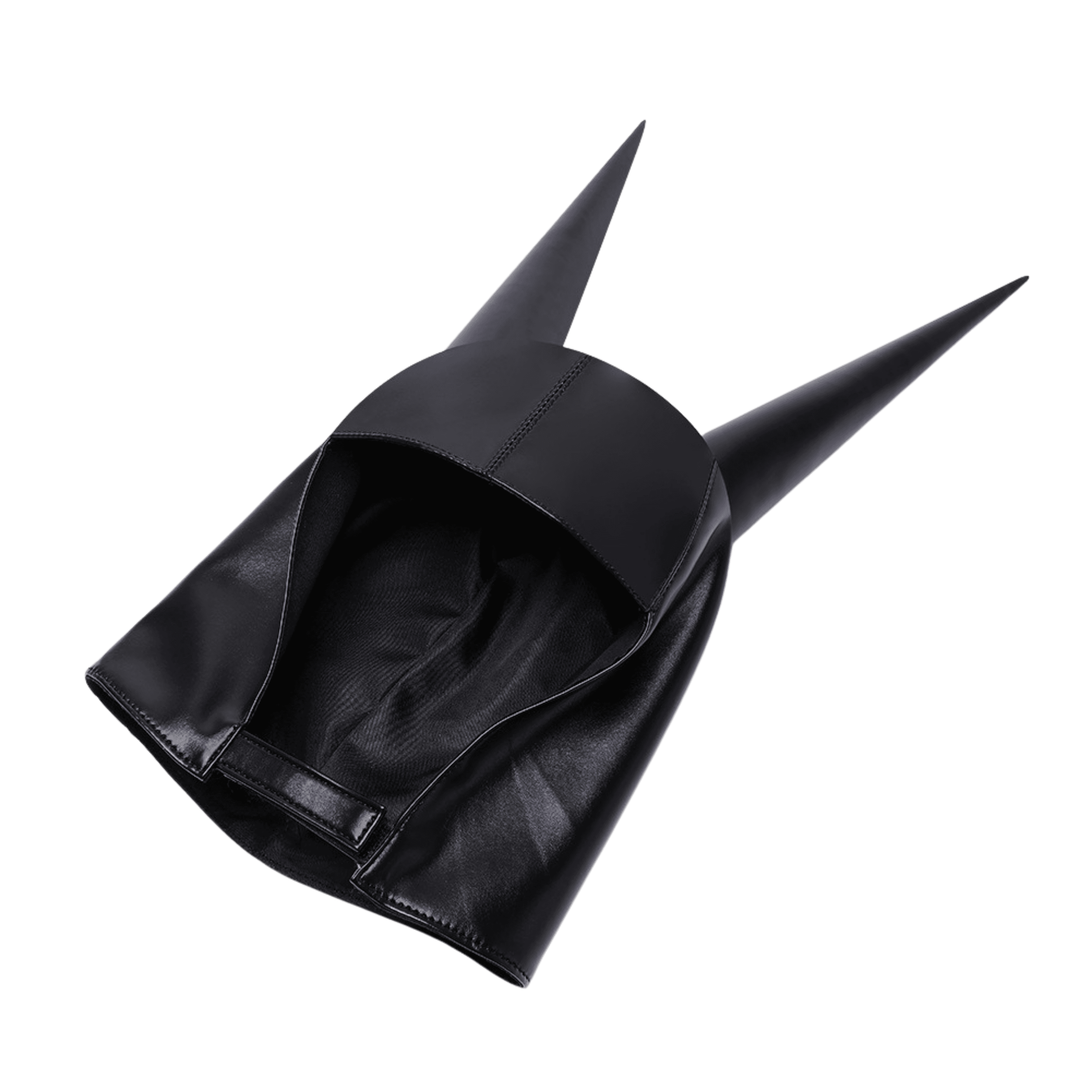 Black leather hat on a transparent background