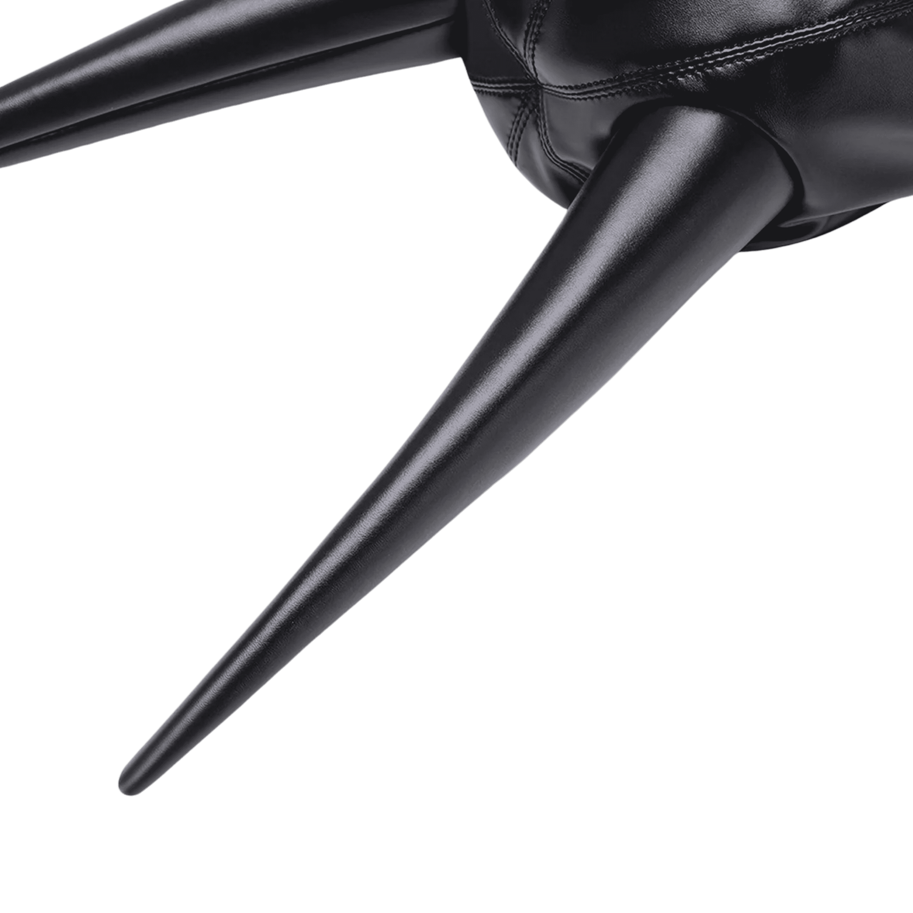 Black Evil Horn of Black Leather Hat on a transparent background