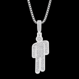 Pirate Billie 'Blohsh' Rhinestone Necklace & Custom Chain - White