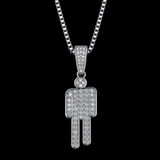 Pirate Billie "Blohsh" Rhinestone Necklace & Custom Chain - Silver