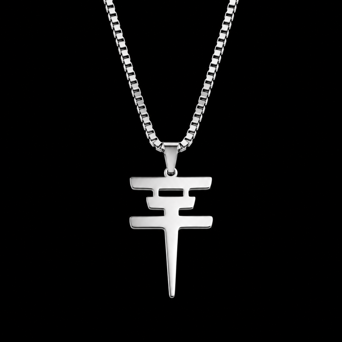 Tokio Hotel symbol pendant necklace in silver-tone