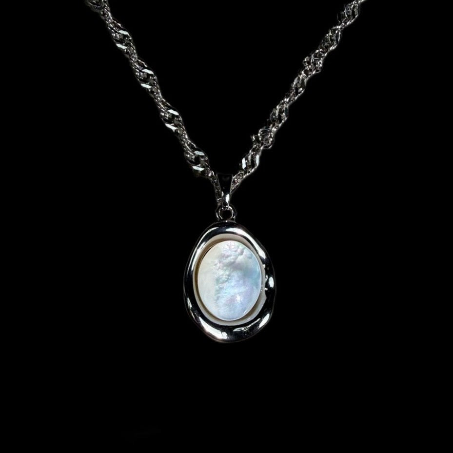 Iridescent Mother-of-Pearl Titanium Steel Necklace & Custom Chain product image