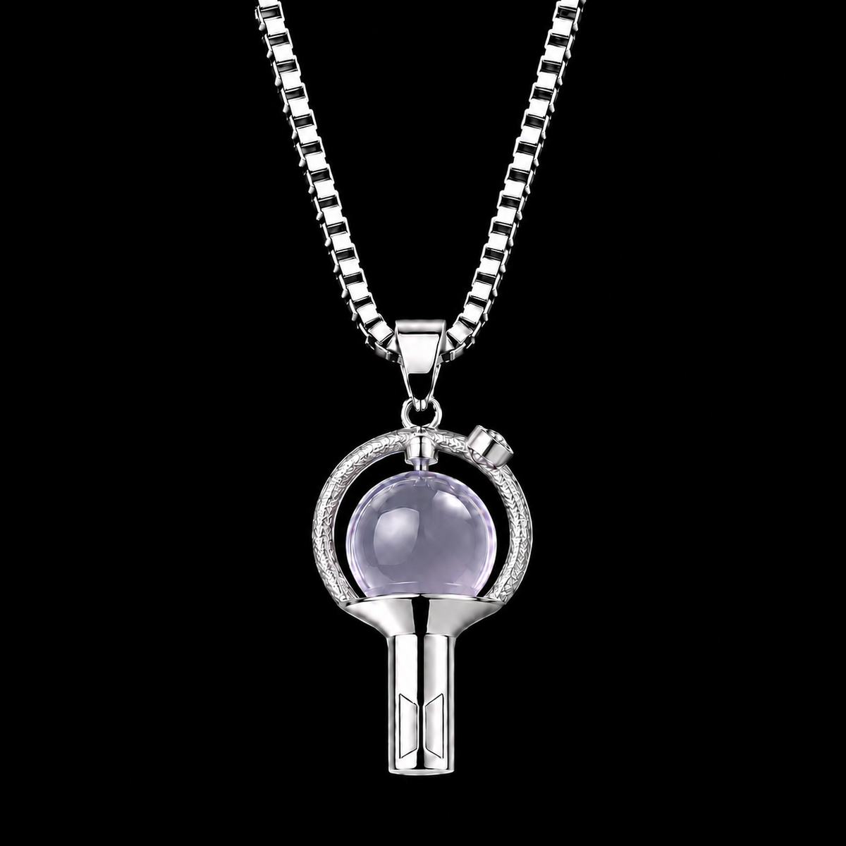 Purple Crystal Light Orb Pendant Necklace & Custom Chain product image