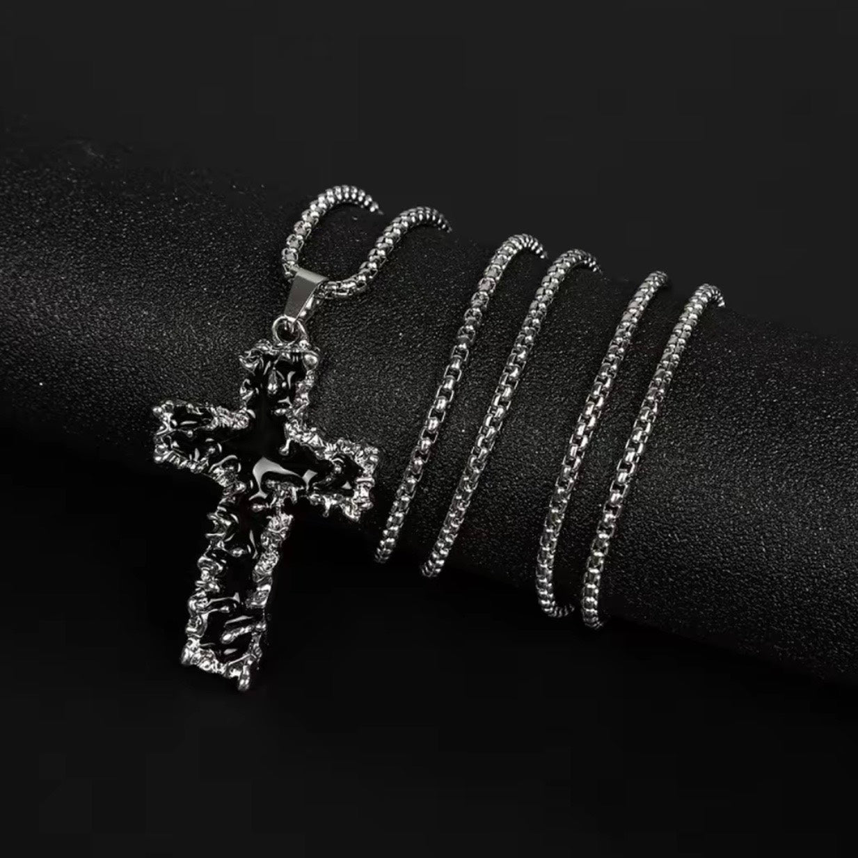 Thorn Cross Pendant Necklace & Custom Chain chain detail image